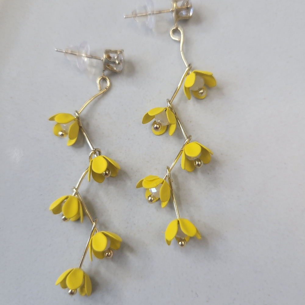 Yellow Floral Earrings